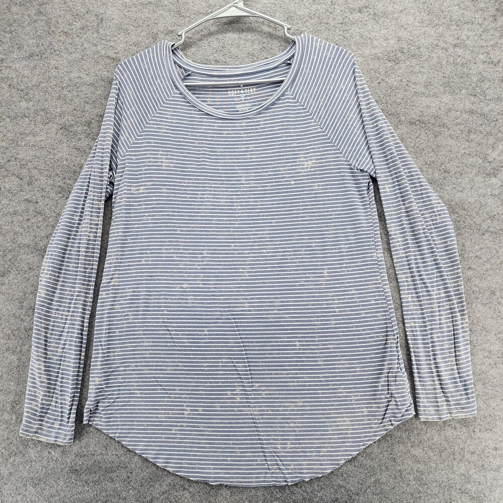 American Eagle Shirt Womens Medium Soft Sexy Long Sleeve Blue Striped